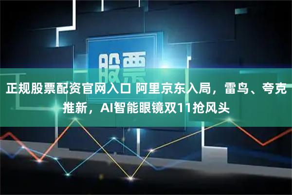 正规股票配资官网入口 阿里京东入局，雷鸟、夸克推新，AI智能眼镜双11抢风头